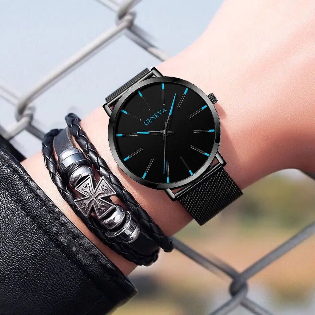 Waterproof Men's Watch Stainless Steel Quartz Luminous Classic Watches Business - AZ Depot Express