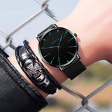 Waterproof Men's Watch Stainless Steel Quartz Luminous Classic Watches Business - AZ Depot Express
