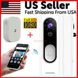 WiFi Video Doorbell - 1080P HD Security Camera with Wireless Chime and Two - Way Audio - AZ Depot Express