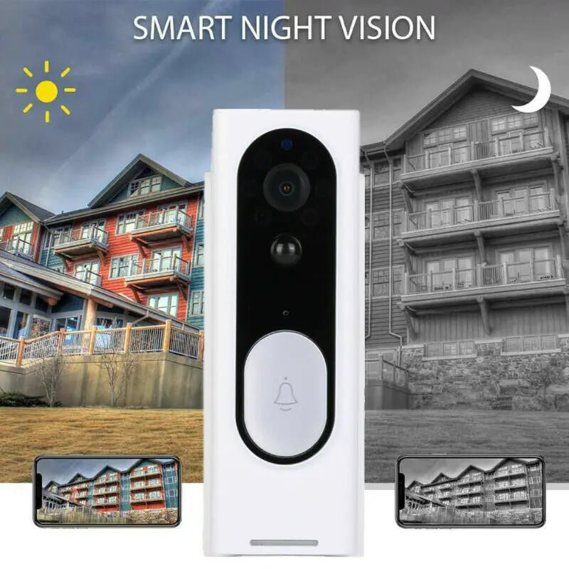 WiFi Video Doorbell - 1080P HD Security Camera with Wireless Chime and Two - Way Audio - AZ Depot Express