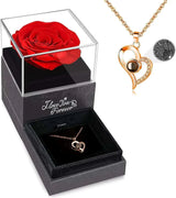 WILDLOVE Preserved Real Rose with I Love You Necklace - AZ Depot Express