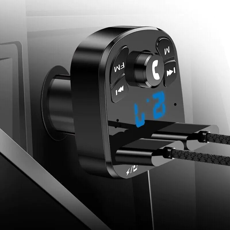 Wireless Car Bluetooth FM Transmitter MP3 Audio USB Charger Adapter Handsfree - AZ Depot Express