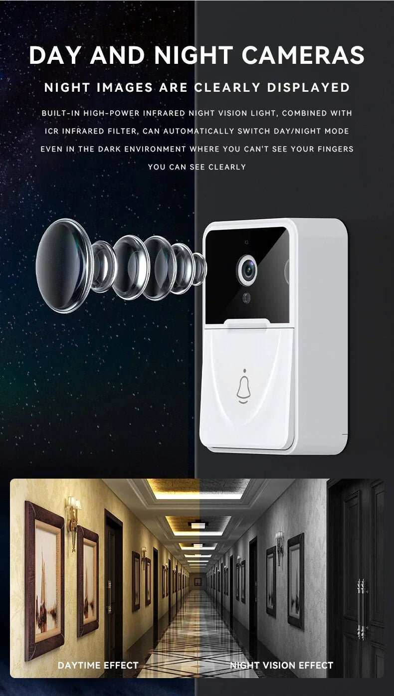 Wireless Security WiFi Smart Doorbell Intercom Video Camera Bell Chime Door Ring - AZ Depot Express