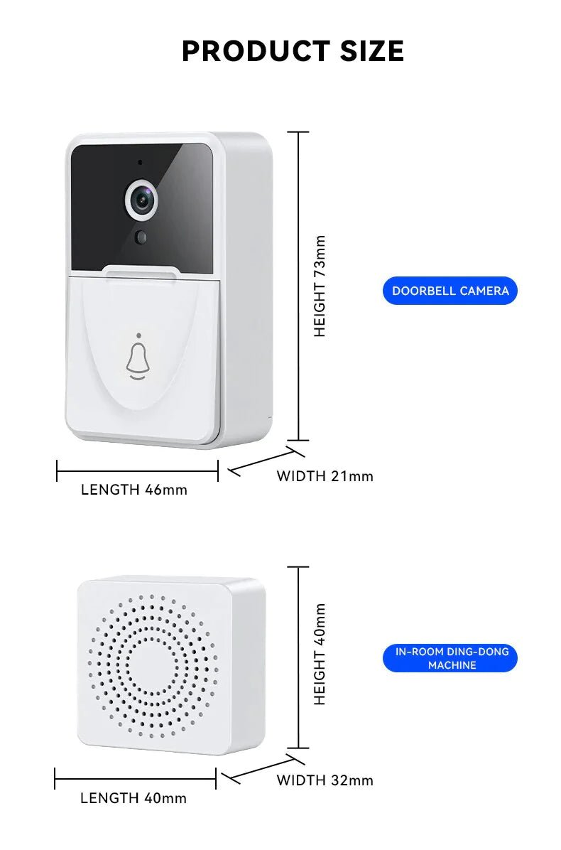 Wireless Security WiFi Smart Doorbell Intercom Video Camera Bell Chime Door Ring - AZ Depot Express