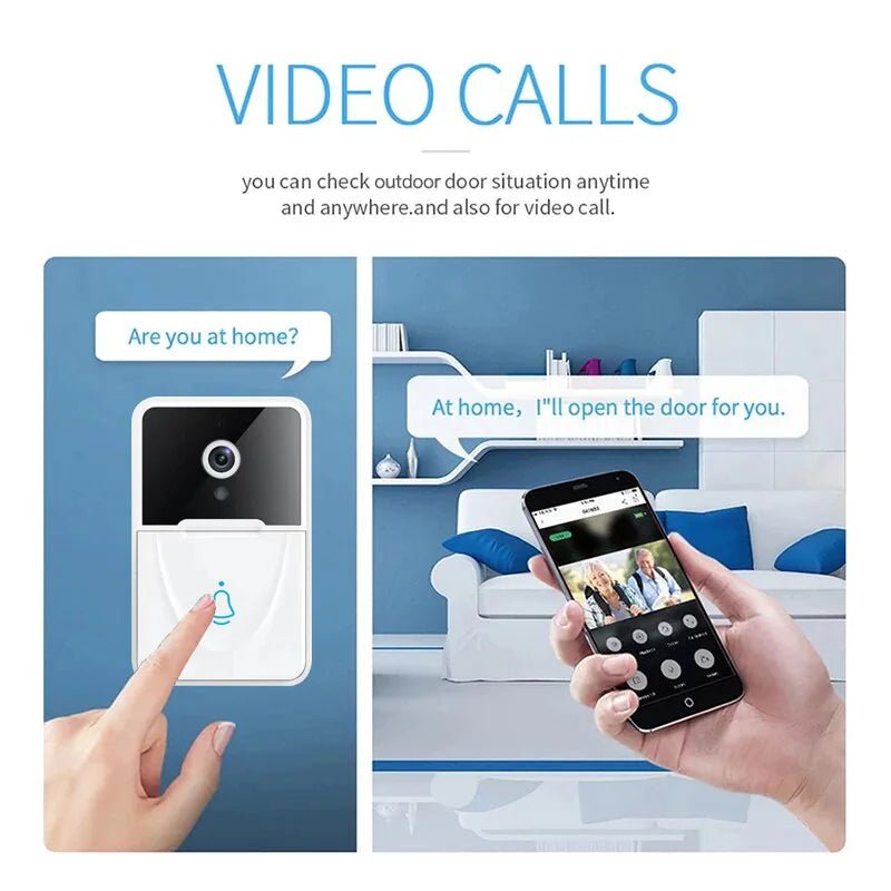 Wireless Security WiFi Smart Doorbell Intercom Video Camera Bell Chime Door Ring - AZ Depot Express