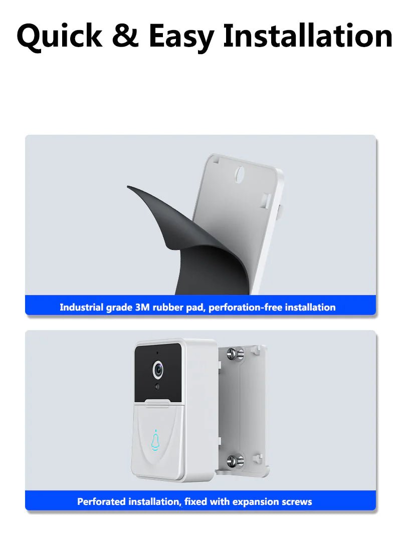Wireless Security WiFi Smart Doorbell Intercom Video Camera Bell Chime Door Ring - AZ Depot Express
