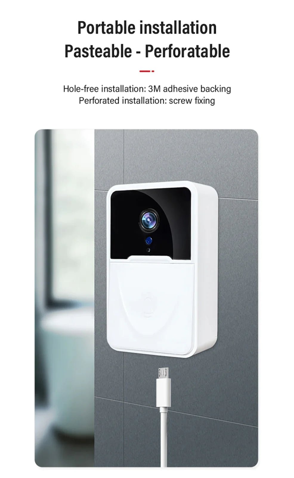 Wireless Security WiFi Smart Doorbell Intercom Video Camera Bell Chime Door Ring - AZ Depot Express