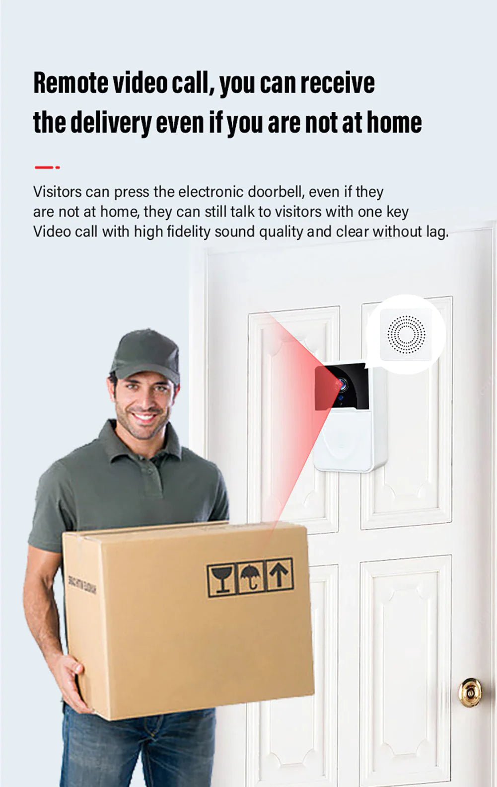 Wireless Security WiFi Smart Doorbell Intercom Video Camera Bell Chime Door Ring - AZ Depot Express