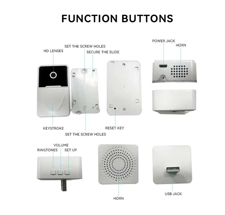 Wireless Security WiFi Smart Doorbell Intercom Video Camera Bell Chime Door Ring - AZ Depot Express
