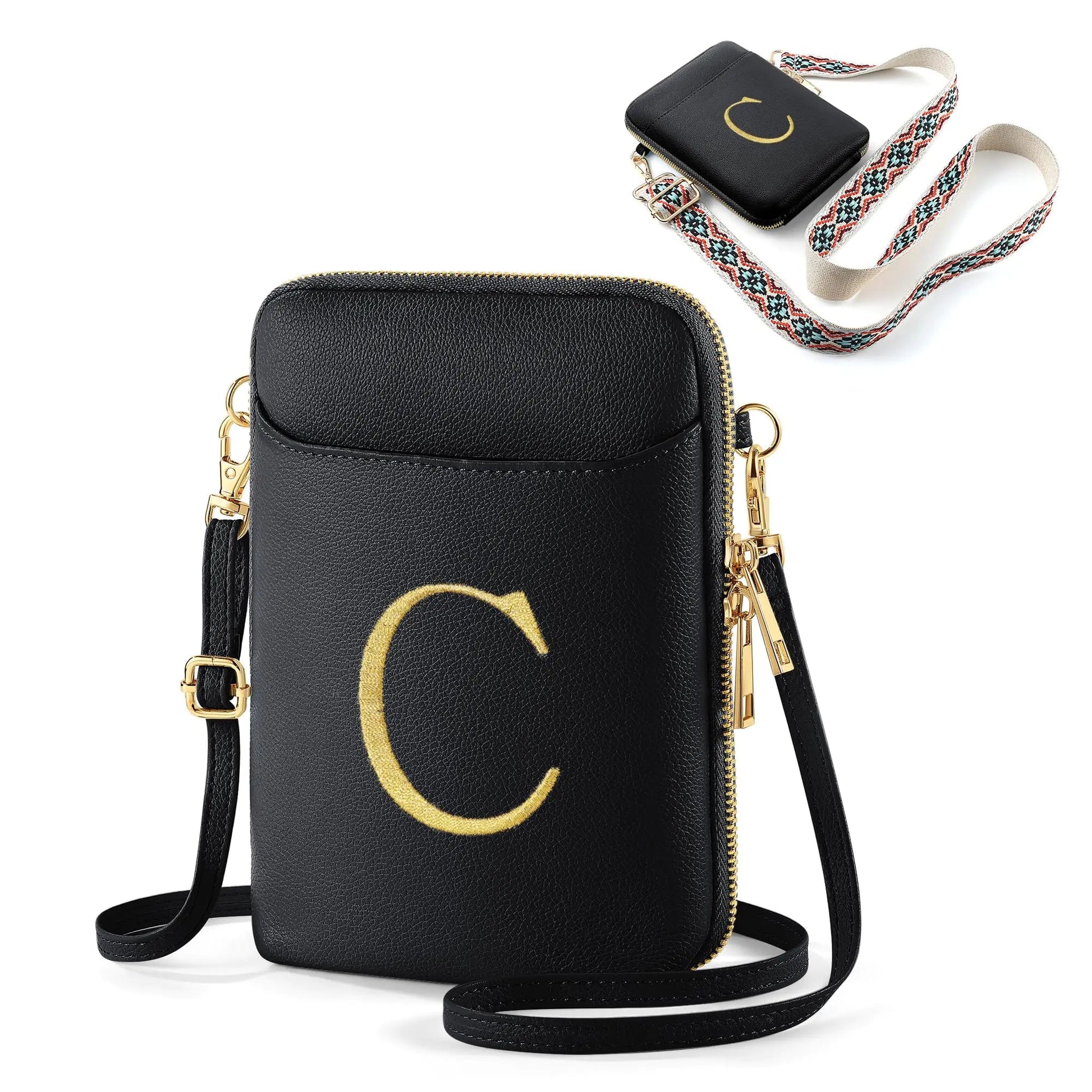 YOOLIFE Crossbody Bags for Women Personalized Gifts for Women Small Purses for Women Sling Bag for Women Black Leather RFID Blocking Cell Phone Wallet Women Girlfriend Sister Friend female Gifts C - AZ Depot Express